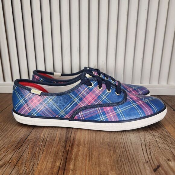 Keds Shoes - Keds Talbots Exclusive Plaid WH62849 Womens Sz 8 Blue Pink Preppy Colorful Shoes